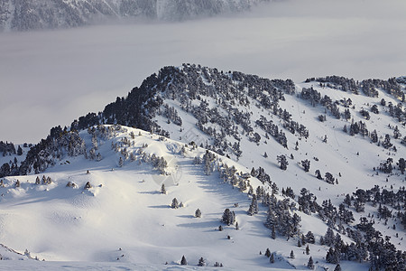 山山脉冒险环境地形冻结树木宽慰远足假期全景风景图片