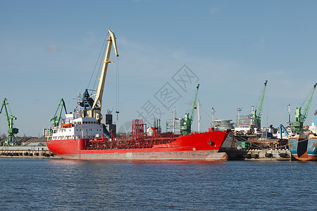 工业码头生产机械船厂货运车辆起重机运输机器海岸船运图片