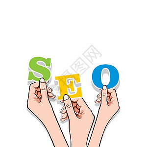 SEO 单词手握图片