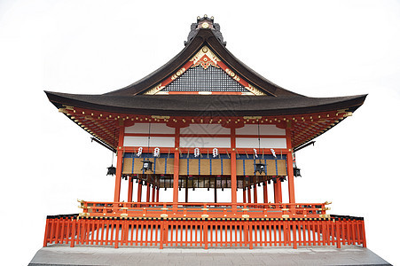 日本寺庙白白背景红色宗教天空神社旅行文化橙子旅游建筑学神道图片