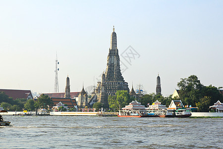 黎明寺 Wat Arun 在邦科的Chao Phraya河上宝塔佛塔佛教徒吸引力寺庙宗教艺术文化旅行旅游图片