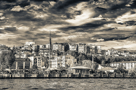 土耳其Bosphorus河沿线伊斯坦布尔建筑图片