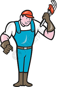 木板常年猴形雕刻卡通修理工男性艺术品工人男人扳手工具零售商卡通片活动图片