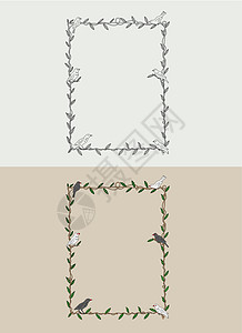 框架首饰线条饰品动物叶子艺术向量边框背景装饰风格图片