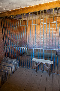 监狱内部建筑监禁时间孤独拘留安全酒吧惩罚金属细胞图片