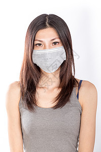 戴外科面具的亚裔妇女女性保健危险医院卫生女士白色疾病医疗药品图片