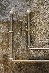 饮用水供应管道金属基础设施供应商流动弯头水管墙壁建筑管子图片