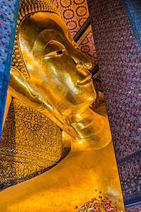 卧佛卧佛寺泰国曼谷雕塑寺庙名胜地标宗教雕像风景旅行佛教徒说谎图片
