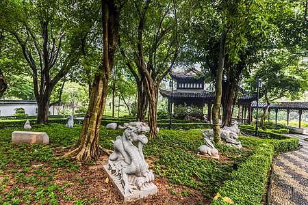 中国柔二亚克花园雕像九龙墙城公园香港图片