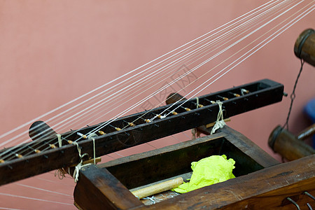 手织生丝线线条奢华牙线织物火鸡工厂地毯材料翘曲卷轴图片