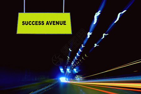 成功大道 概念指导商业想法隧道成就运输插图街道路标失败图片