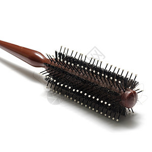 使用过的梳子卫生理发师马夫塑料宏观头发发刷工具发型黑色图片