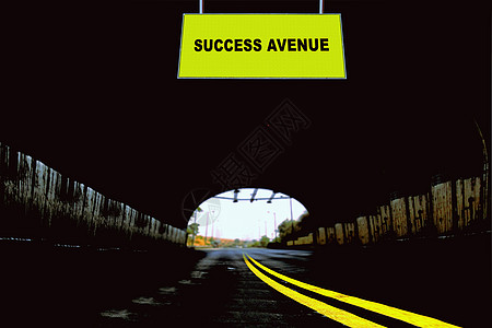 成功大道 概念失败运输想法指导商业成就街道隧道插图路标图片