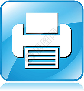 打印机图标机器文档标签徽章传真网站蓝色按钮网络正方形图片