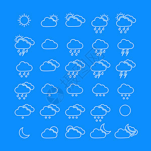 气象图标阳光雪花晴天气候互联网字形网络插图收藏风暴图片