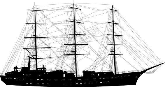 在白色背景中孤立的轮船轮底拖风车古董旅行木头海浪艺术帆船海洋历史运输插图图片