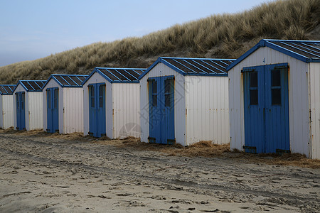 Texel海滩别墅假期房间闲暇建筑乐趣海岸蓝色木头旅行海岸线图片