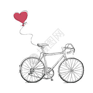 用自行车和心脏环绕灯来说明古老的情人节图片
