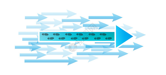 蓝色箭头 有脚印印刷网站插图路线网络指针曲线收藏痕迹商业图片