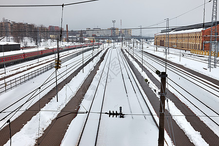 铁路火车车站旅行货运天气过境后勤基础设施金属运输图片