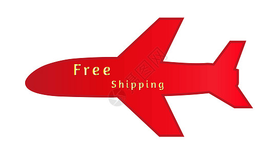 自由航运标签货物橡皮邮政空气红色送货命令插图运输背景图片