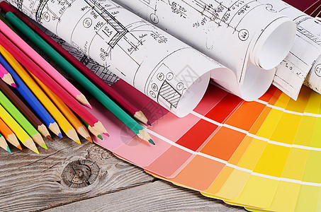 配有色调调色调的房屋项目收藏商业工程光谱彩虹房子打印调色板设计师技术图片