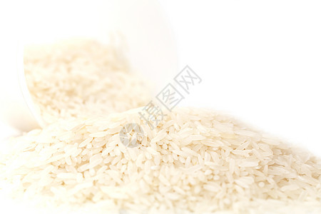 白种背景孤立的泰国茉米稻图片