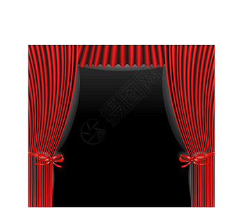 红色丝绸红色窗帘波浪状马戏团推介会电影黑色娱乐入口条纹音乐会奖项插画