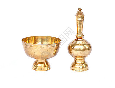 佛圣杯被白种背景隔绝宗教用具信仰圣杯寺庙血管金属工具传统商品图片
