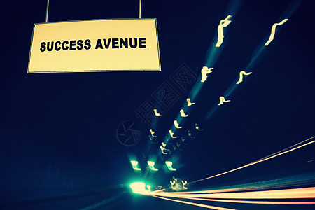 成功大道 概念指导运输想法商业隧道街道成就失败路标插图图片