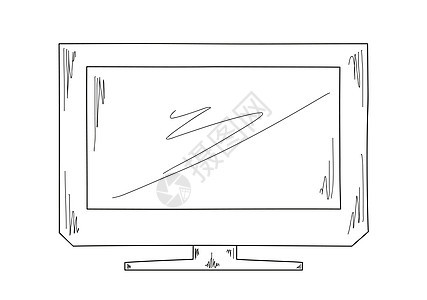 草图 电视手绘涂鸦监视器卡通片娱乐屏幕液体水晶展示视频图片
