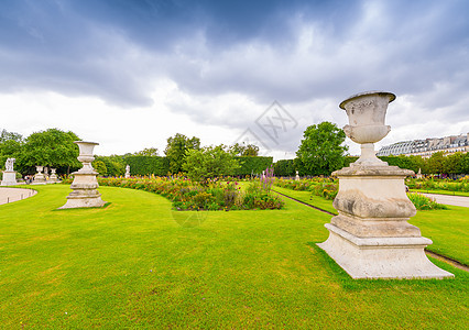 夏季巴黎的花园纪念碑绿色历史太阳天空旅游旅行建筑学城市建筑图片
