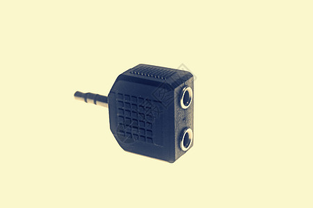单微型 JK 适配器 单以双输出音频设备配饰金属技术对象电脑塑料个人耳机图片