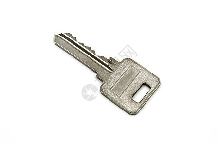 白背景上孤立的密钥宏观白色房子钥匙工作室安全金属背景图片