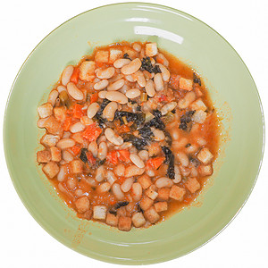 Ribollita 托斯卡纳汤营养素食蔬菜豆子园艺食物白色洋葱盘子美食图片