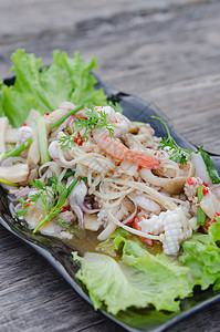 辣辣海鲜沙拉胡椒辣椒食物乌贼海鲜沙拉盘子美食蔬菜章鱼图片