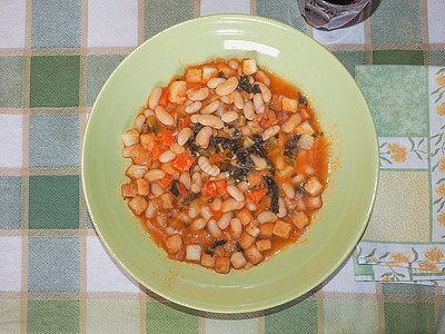 Ribollita 托斯卡纳汤营养蔬菜豆子素食洋葱面包园艺美食食物图片