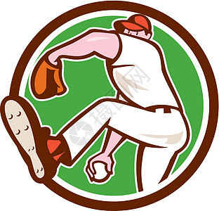 弹球场外野人抛球球圈卡通片运动圆圈野手投手艺术品男性男人手套棒球图片