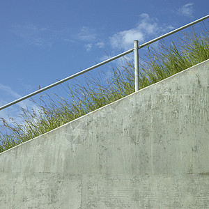 工业手铁建造制造边缘芦苇管子安全栏杆倾斜海拔平行线图片