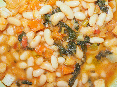 Ribollita 托斯卡纳汤园艺美食素食营养蔬菜面包洋葱豆子食物图片