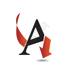 带有红箭头的 Logo 抽象字母 AA图片