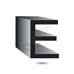 灰色3d字母E图片