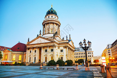 柏林法国大教堂正方形纪念碑风格建筑学主场旅行天炉天空建筑教会图片