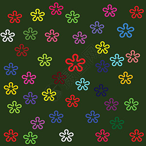 矢量颜色花花背景设计漩涡艺术包装墙纸黄色紫色绿色圆圈红色蓝色图片