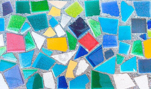 混杂多彩的金卡迪斯破碎的瓷砖马赛克图片