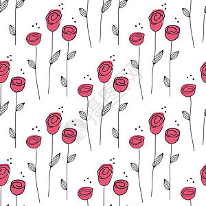 小萝丝无缝背景 矢量说明装饰艺术花瓣织物植物墙纸叶子花园纺织品风格图片