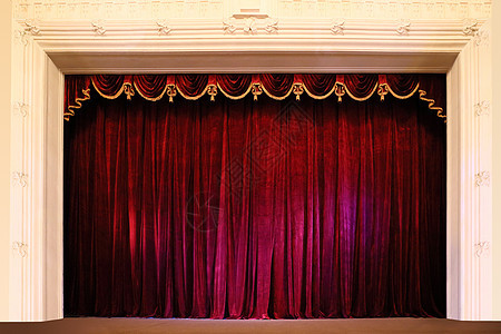 戏剧阶段矩形红色音乐会水平天鹅绒歌剧窗帘纺织品艺术框架图片