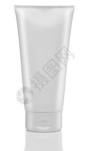 白奶油或凝胶的白管美丽洗剂瓶子美容护理温泉空白管子化妆品塑料背景图片