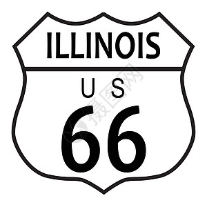 66 伊利诺伊州路线66插图黑色交通街道绘画白色图片