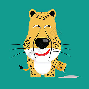 狡猾的猎豹 gartoon 字符插图绘画荒野大猫动物动物园婴儿艺术野生动物卡通片图片